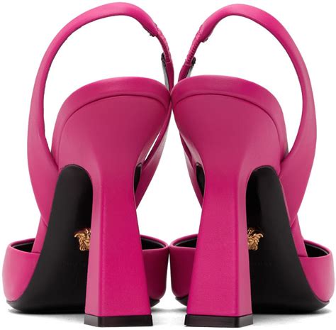 versace pink chunky heel